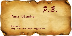 Penz Bianka névjegykártya